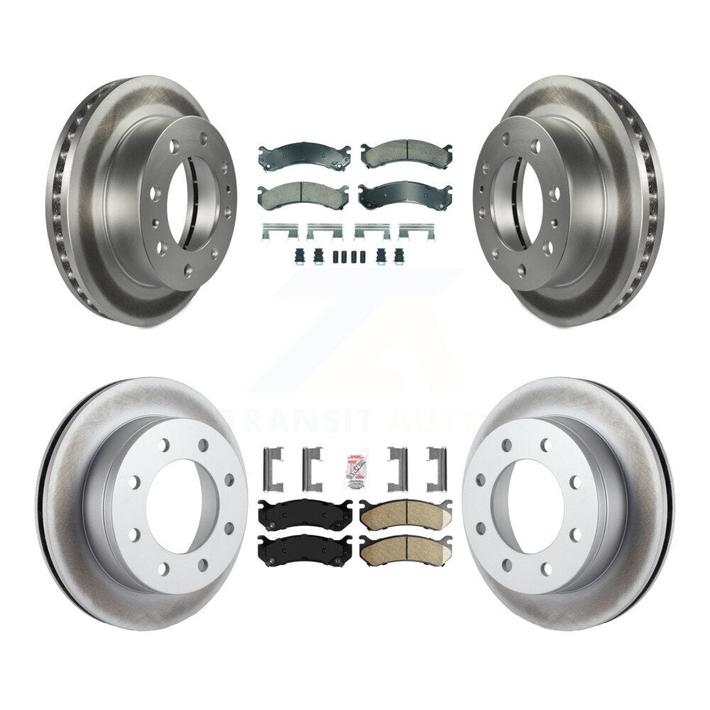 Front Rear Ceramic Pad Coat Brake Rotor Kit For Chevrolet GMC Sierra 2500 HD Silverado H2 KGA-105696