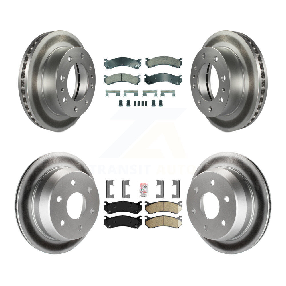 Front Rear Ceramic Pad Coat Brake Rotors Kit For Chevrolet Silverado 2500 HD Suburban GMC KGA-105698