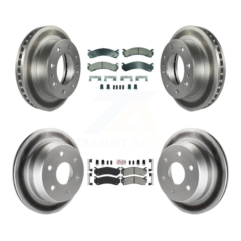 Front Ceramic Rear Semi-Metallic Pad Coat Brake Rotor Kit For Chevrolet Silverado 2500 HD KGA-105699