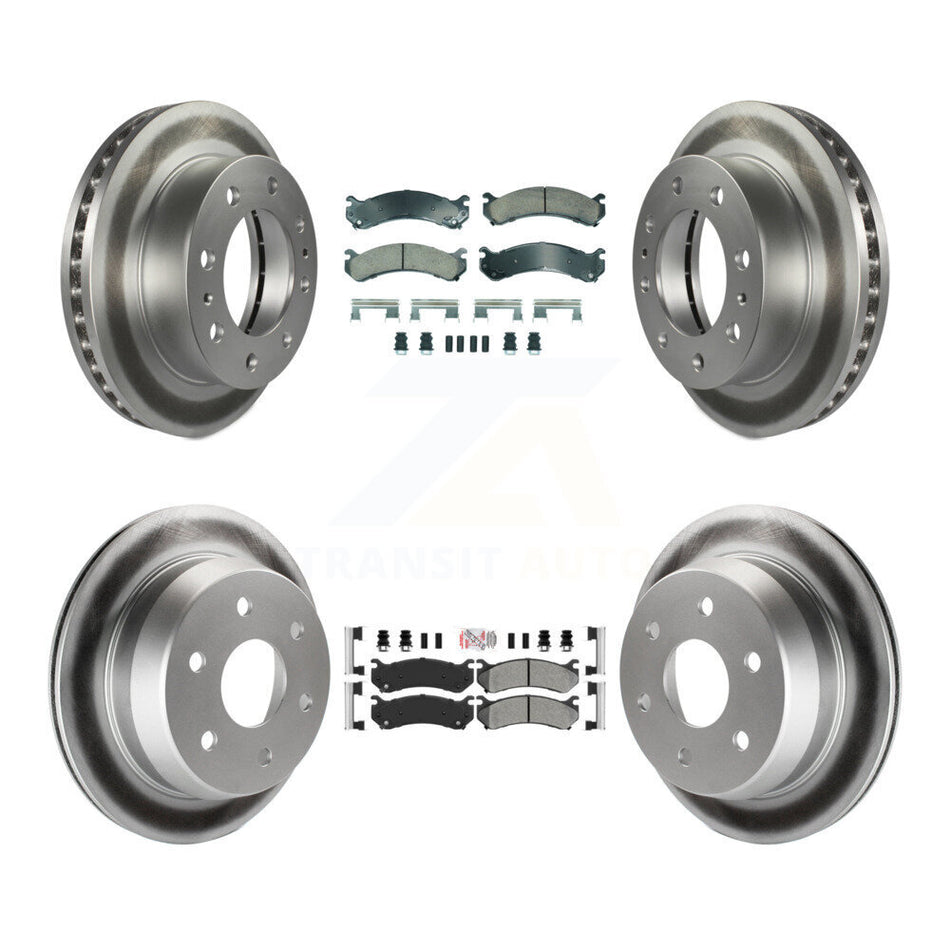 Front Ceramic Rear Semi-Metallic Pad Coat Brake Rotor Kit For Chevrolet Silverado 2500 HD KGA-105699