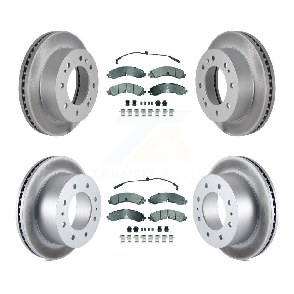 Front Rear Semi-Metallic Pad Coated Brake Rotor Kit For GMC Chevrolet Sierra 2500 HD 3500 KGA-105700