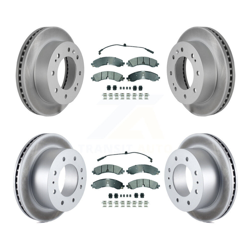 Front Rear Semi-Metallic Pad Coated Brake Rotor Kit For GMC Chevrolet Sierra 2500 HD 3500 KGA-105700