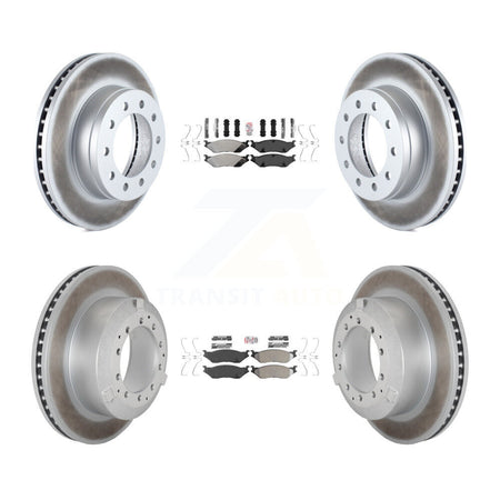 Front Rear Semi-Metallic Pad Coated Brake Rotor Kit For Ford F-450 Super Duty F-550 CF500 KGA-105705