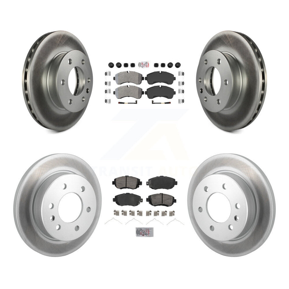 Front Rear Semi-Metallic Pad Coated Brake Rotors Kit For Mercedes-Benz Sprinter 2500 3500 KGA-105710