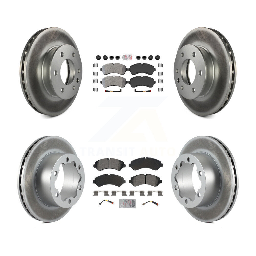 Front Rear Semi-Metallic Pad Coated Brake Rotors Kit For Mercedes-Benz Sprinter 3500 4500 KGA-105714