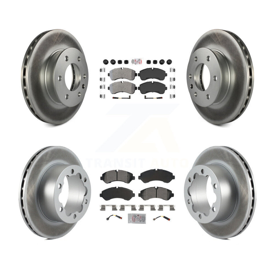 Front Rear Semi-Metallic Pad Coated Brake Rotors Kit For Mercedes-Benz Sprinter 3500 4500 KGA-105714