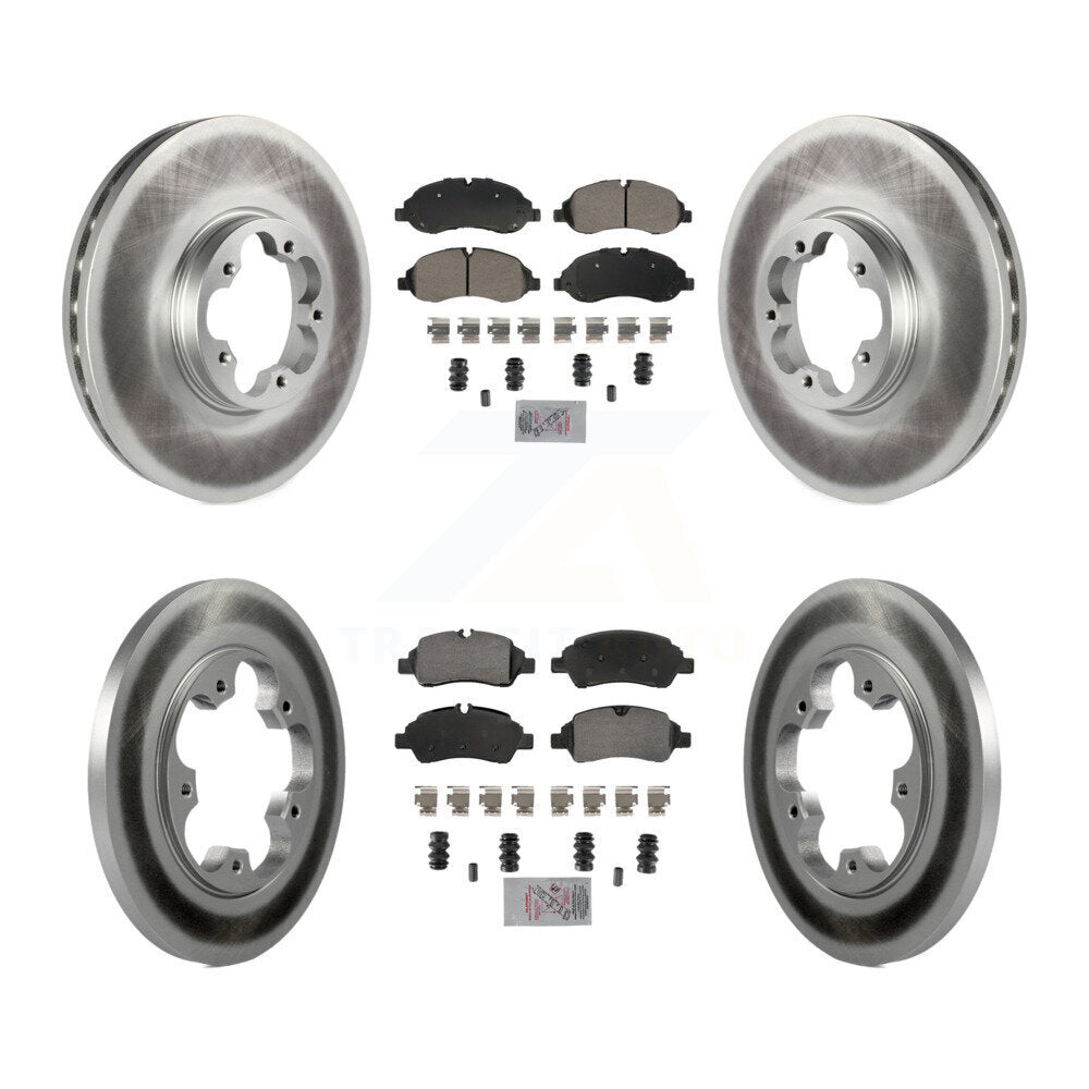 Front Rear Semi-Metallic Pad Coated Disc Brake Rotor Kit For Ford Transit-250 Transit-150 KGA-105717
