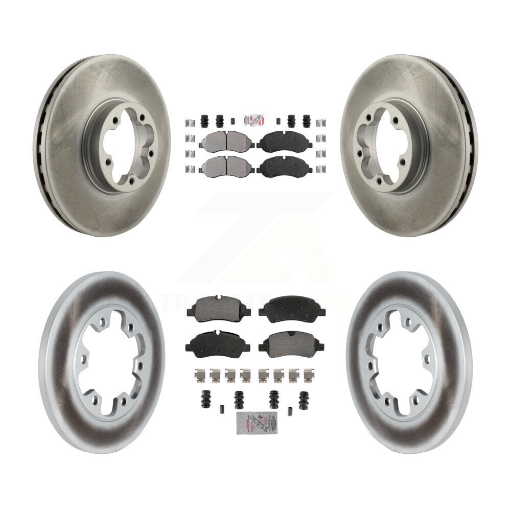 Front Rear Semi-Metallic Pads And Coated Disc Brake Rotors Kit For Ford Transit-350 HD KGA-105720