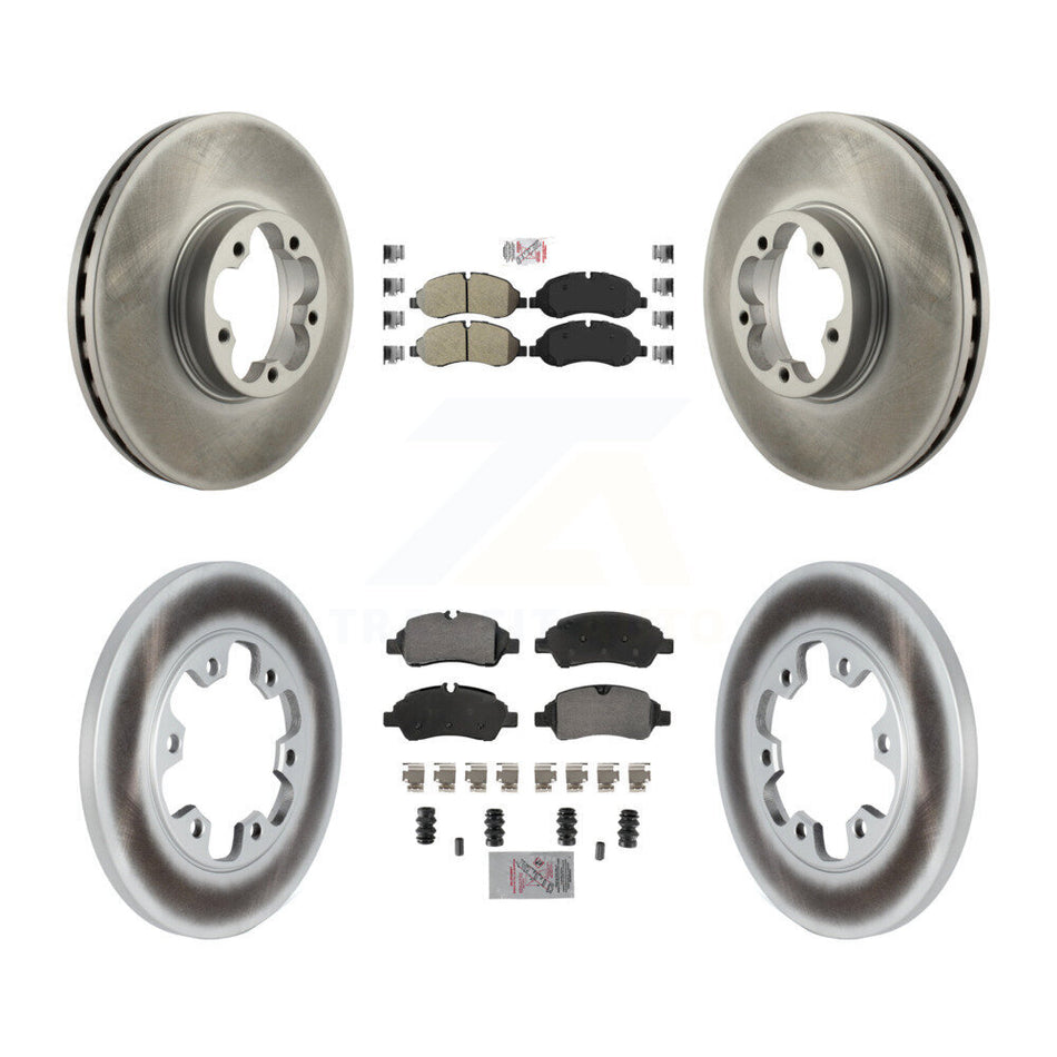 Front Rear Semi-Metallic Pads And Coated Disc Brake Rotors Kit For Ford Transit-350 HD KGA-105721