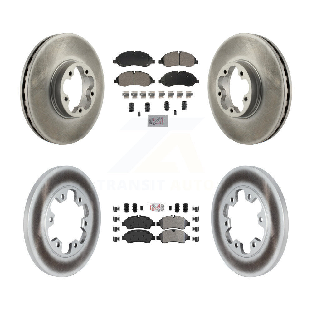Front Rear Semi-Metallic Pads And Coated Disc Brake Rotors Kit For Ford Transit-350 HD KGA-105723