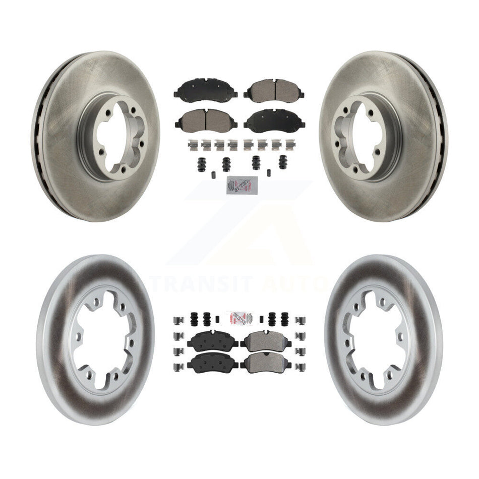 Front Rear Semi-Metallic Pads And Coated Disc Brake Rotors Kit For Ford Transit-350 HD KGA-105723