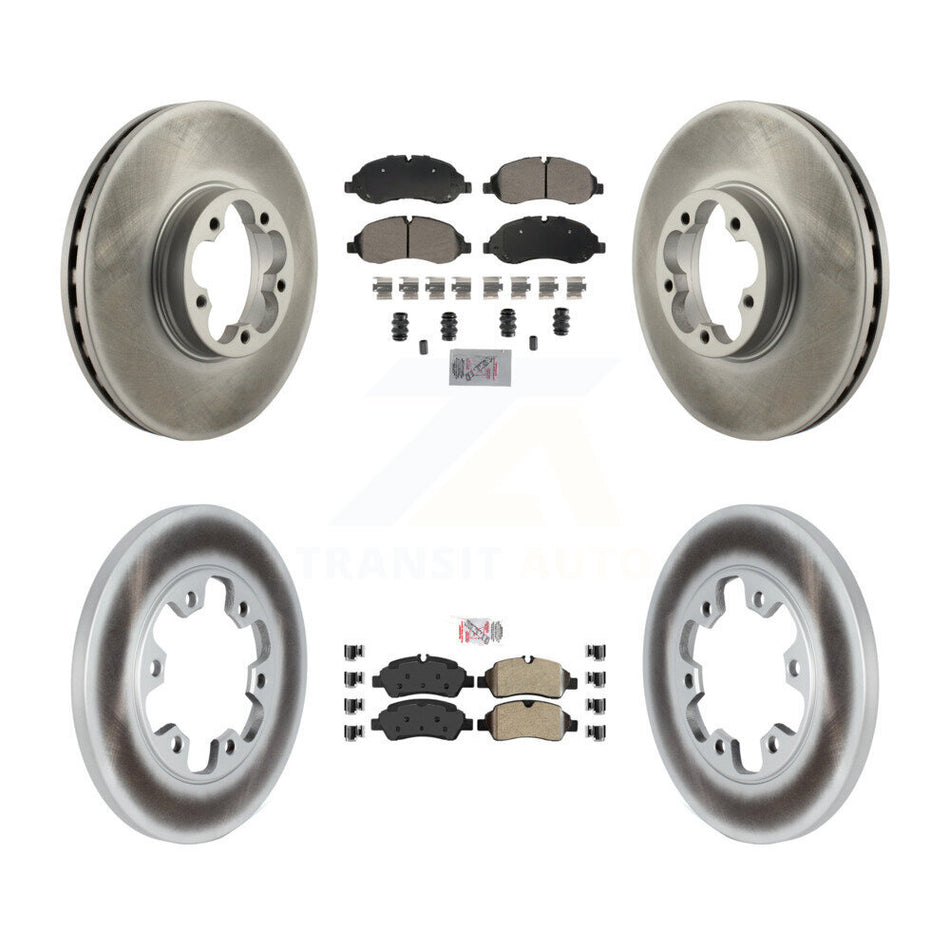 Front Rear Semi-Metallic Pads And Coated Disc Brake Rotors Kit For Ford Transit-350 HD KGA-105724