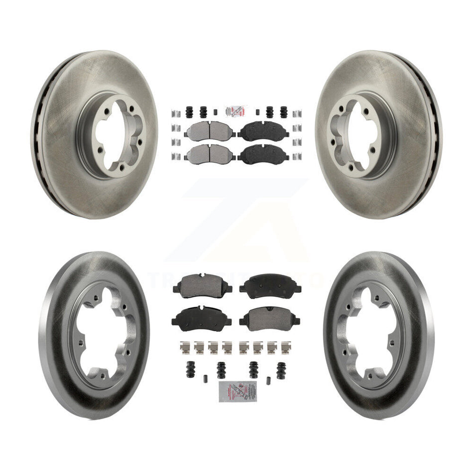 Front Rear Semi-Metallic Pads And Coated Disc Brake Rotors Kit For Ford Transit-350 HD KGA-105725