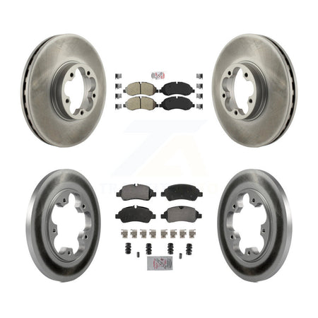 Front Rear Semi-Metallic Pads And Coated Disc Brake Rotors Kit For Ford Transit-350 HD KGA-105726