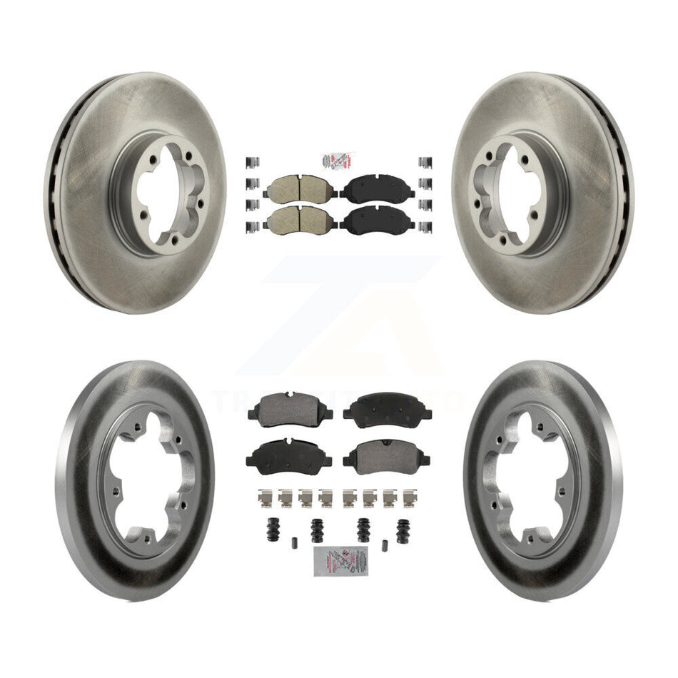 Front Rear Semi-Metallic Pads And Coated Disc Brake Rotors Kit For Ford Transit-350 HD KGA-105726