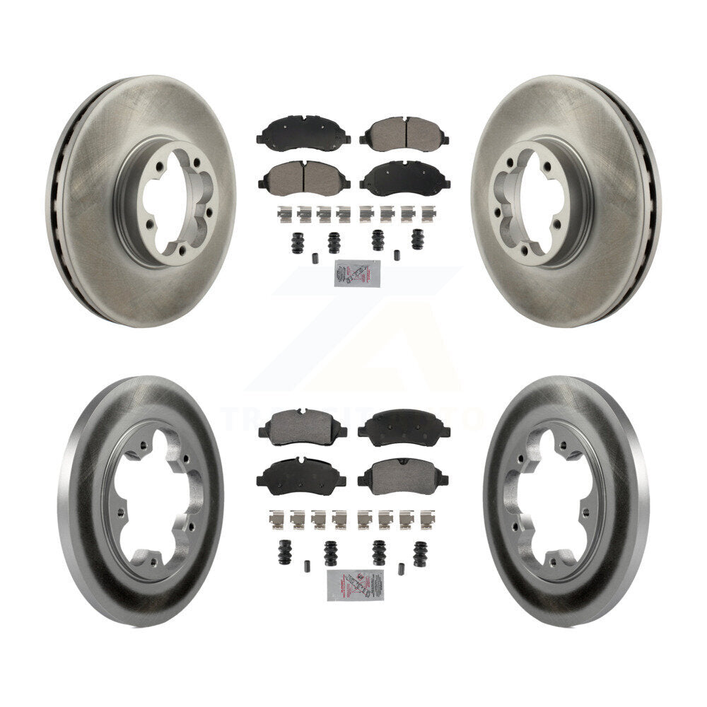 Front Rear Semi-Metallic Pads And Coated Disc Brake Rotors Kit For Ford Transit-350 HD KGA-105727