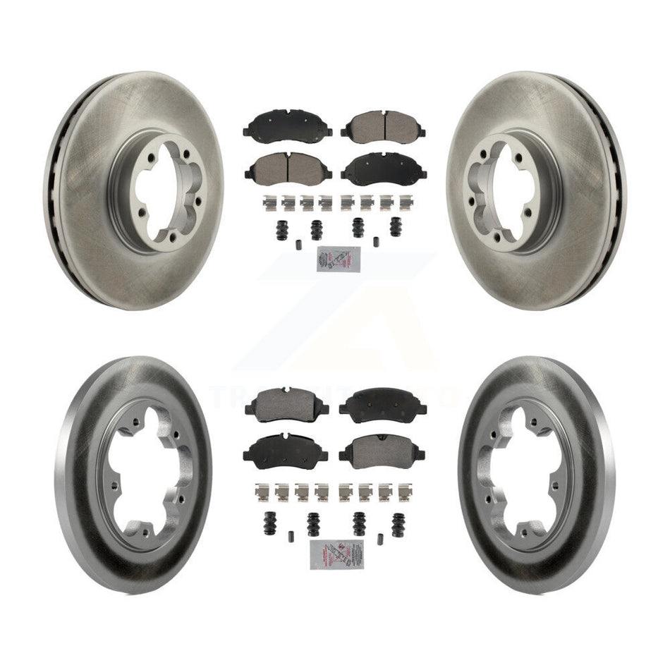 Front Rear Semi-Metallic Pads And Coated Disc Brake Rotors Kit For Ford Transit-350 HD KGA-105727
