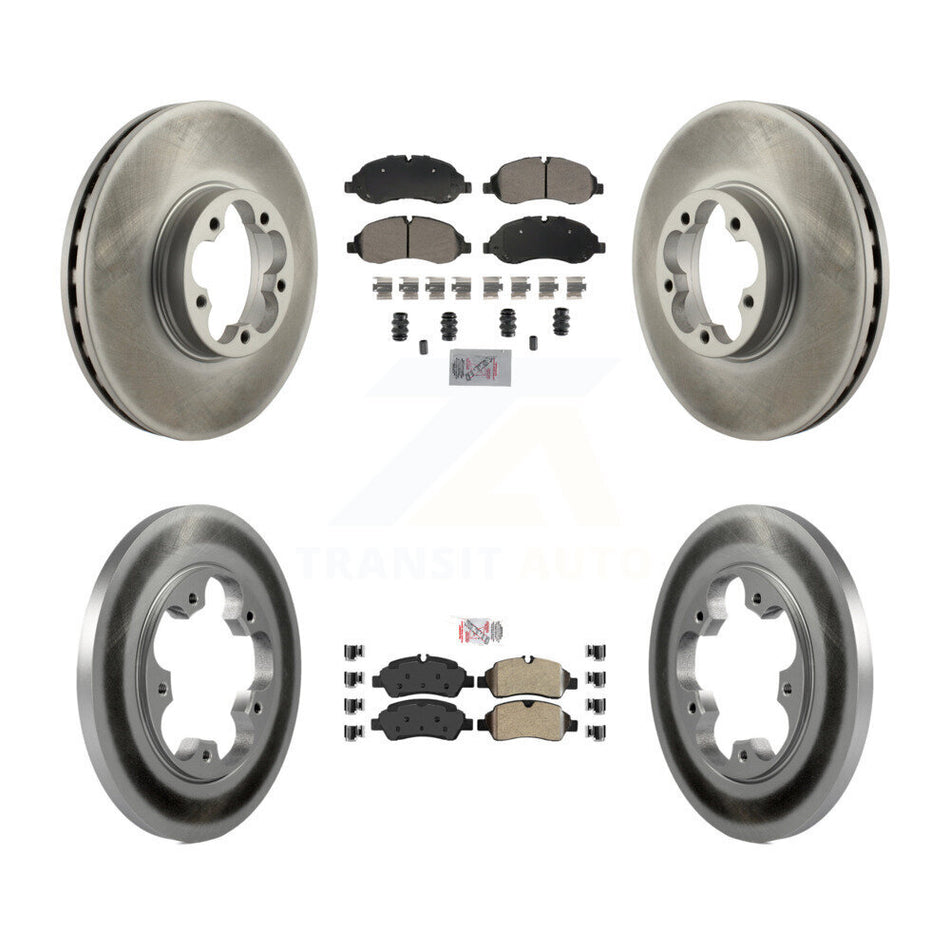 Front Rear Semi-Metallic Pads And Coated Disc Brake Rotors Kit For Ford Transit-350 HD KGA-105729