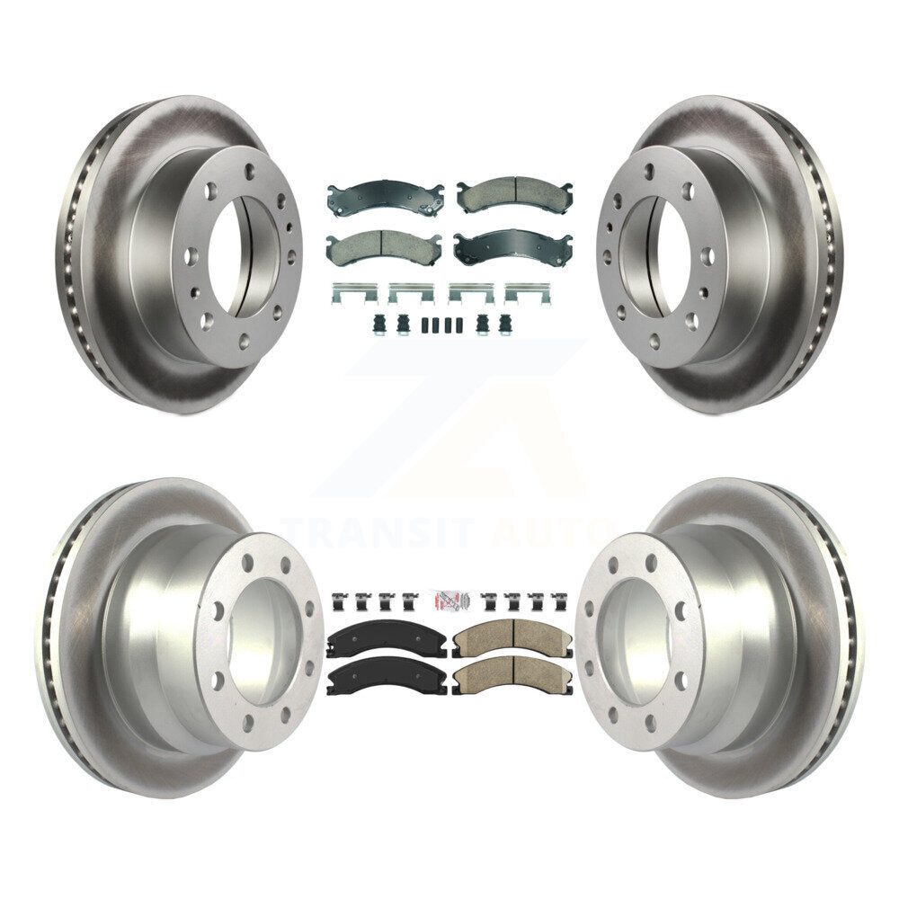 Front Rear Ceramic Pad Coated Disc Brake Rotors Kit For Chevrolet Express 4500 GMC Savana KGA-105731