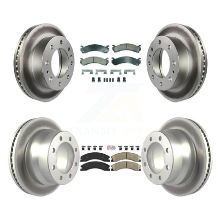 Front Rear Ceramic Pad Coated Disc Brake Rotors Kit For Chevrolet Express 4500 GMC Savana KGA-105731