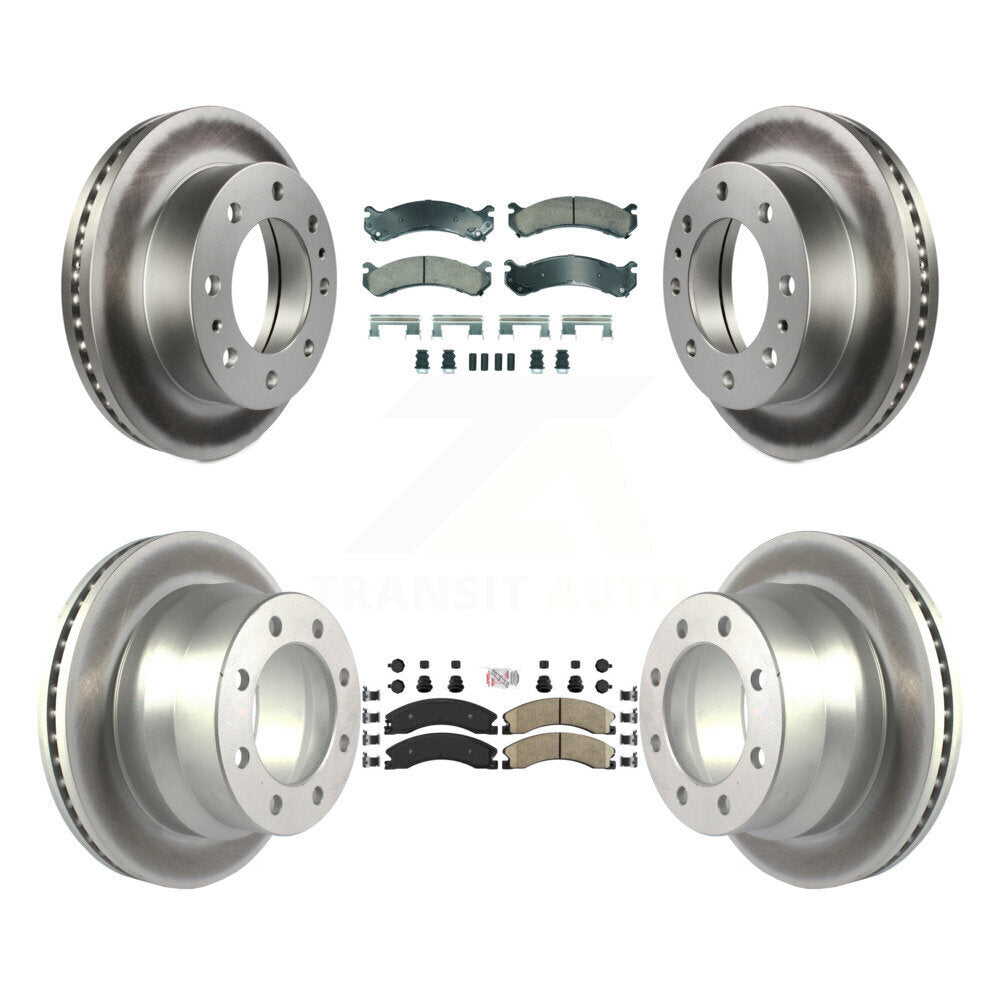 Front Rear Ceramic Pad Coated Disc Brake Rotors Kit For Chevrolet Express 4500 GMC Savana KGA-105733