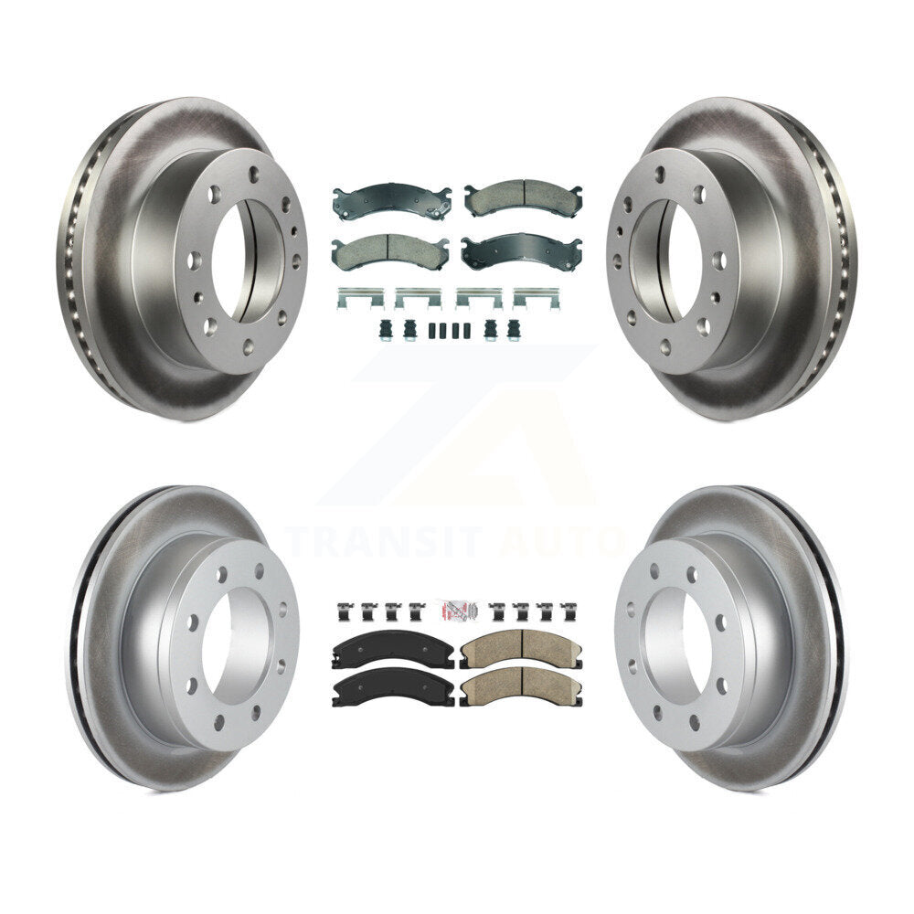 Front Rear Ceramic Pads And Coated Disc Brake Rotors Kit For Chevrolet Express 4500 KGA-105734