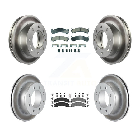 Front Ceramic Rear Semi-Metallic Pad Coat Disc Brake Rotor Kit For Chevrolet Express 4500 KGA-105735