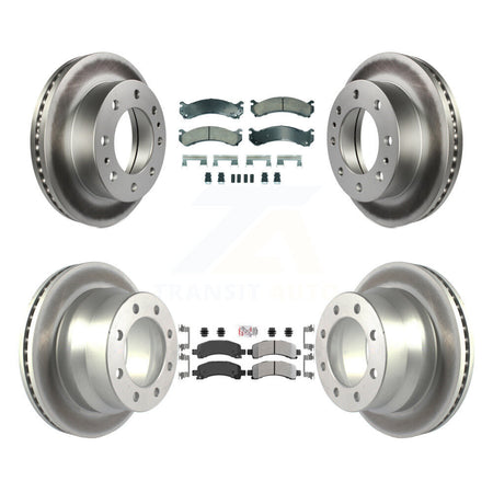 Front Ceramic Rear Semi-Metallic Pad Coat Disc Brake Rotor Kit For Chevrolet Express 4500 KGA-105738