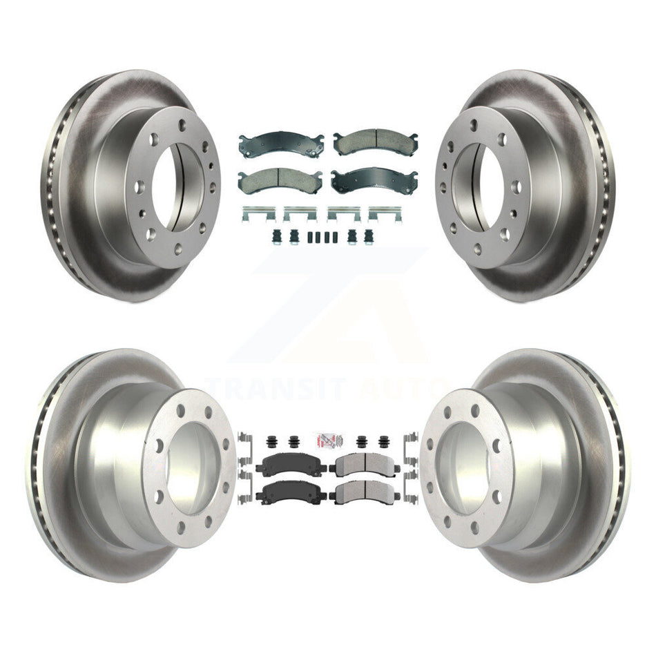 Front Ceramic Rear Semi-Metallic Pad Coat Disc Brake Rotor Kit For Chevrolet Express 4500 KGA-105738