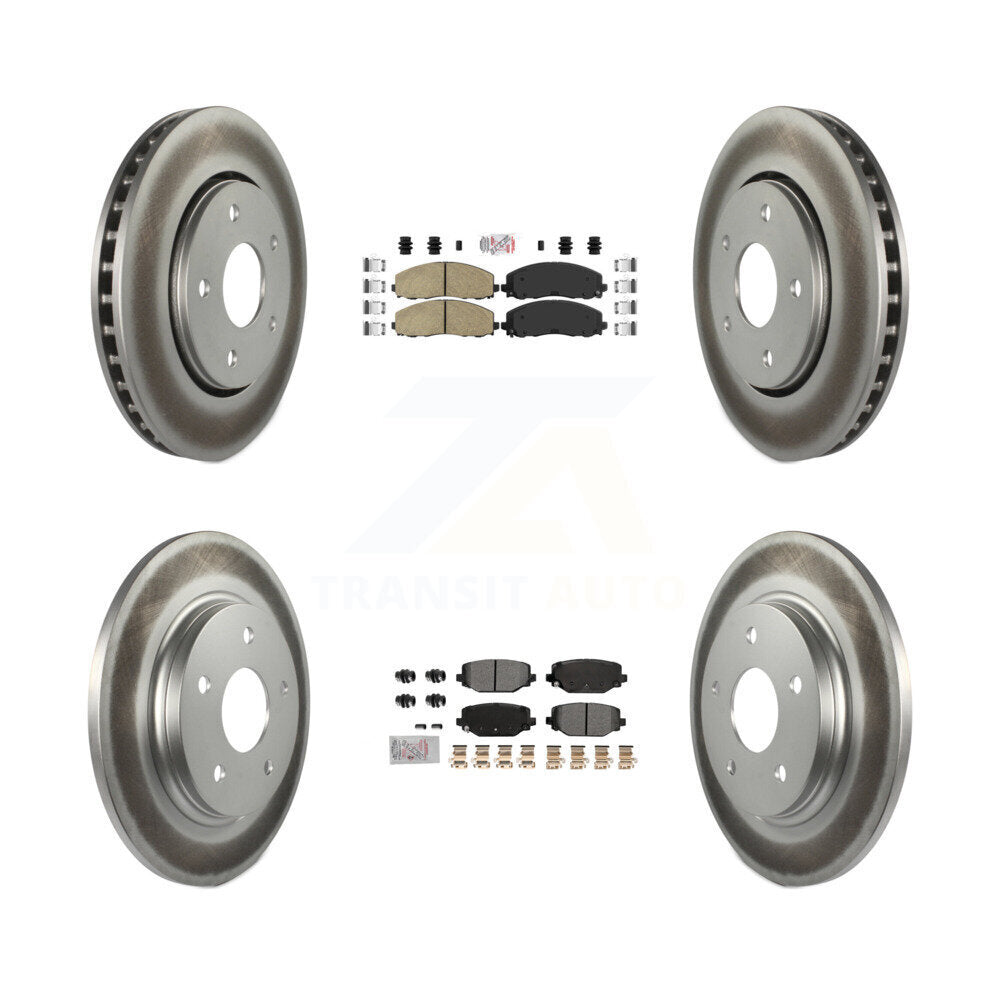 Front Ceramic Rear Semi-Metallic Pad Coated Disc Brake Rotors Kit For Dodge Grand Caravan KGA-105739