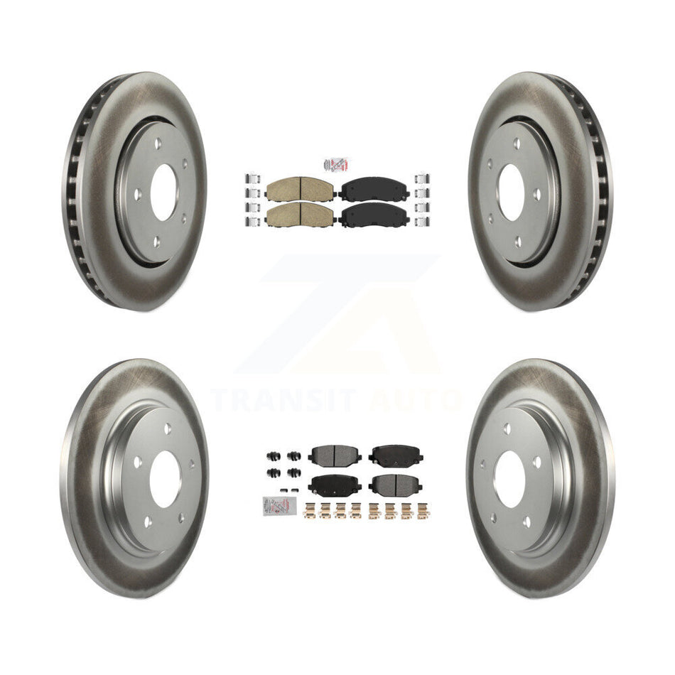 Front Ceramic Rear Semi-Metallic Pad Coated Disc Brake Rotors Kit For Dodge Grand Caravan KGA-105740