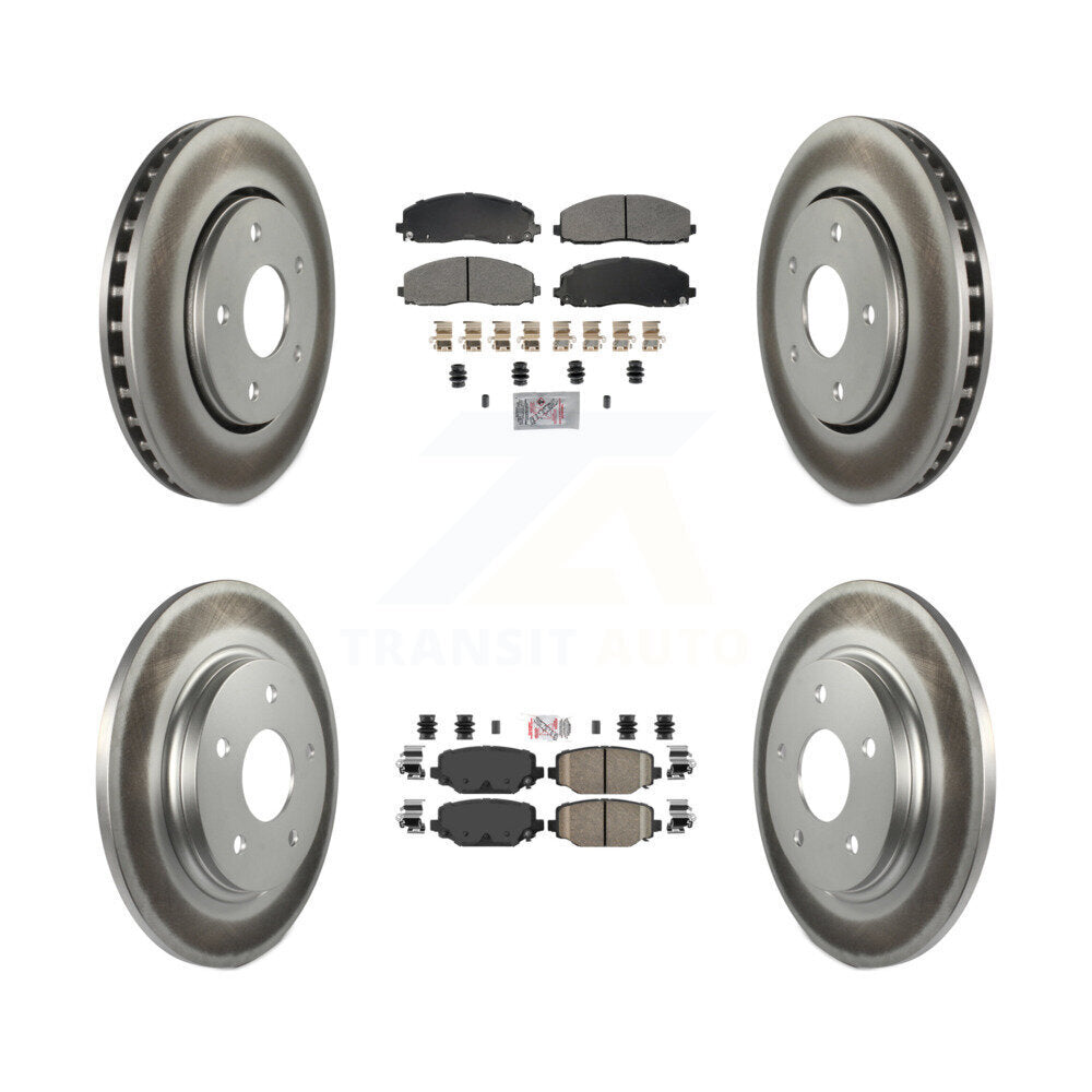 Front Semi-Metallic Rear Ceramic Pad Coated Disc Brake Rotors Kit For Dodge Grand Caravan KGA-105742