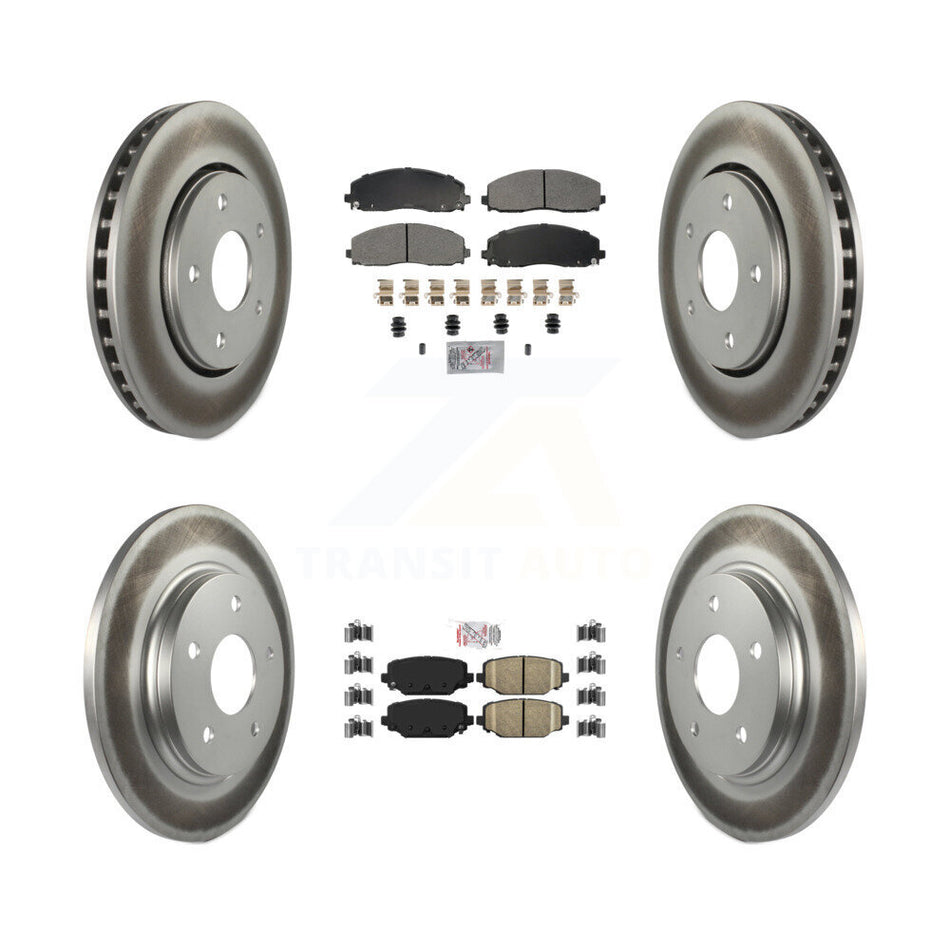 Front Semi-Metallic Rear Ceramic Pad Coated Disc Brake Rotors Kit For Dodge Grand Caravan KGA-105743