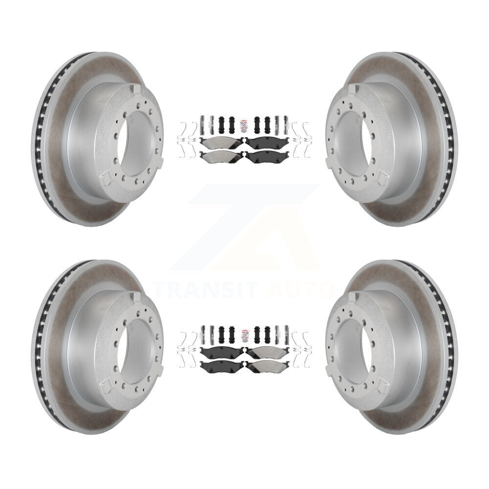 Front Rear Semi-Metallic Pad Coated Brake Rotor Kit For International TerraStar IC AE Bus KGA-105744
