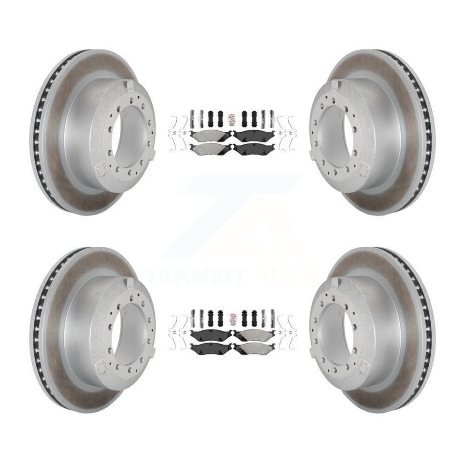 Front Rear Semi-Metallic Pad Coated Brake Rotor Kit For International TerraStar IC AE Bus KGA-105744