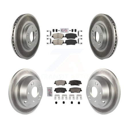 Front Rear Ceramic Pads And Coated Disc Brake Rotors Kit For Hyundai Santa Fe Kia Sorento KGA-105753