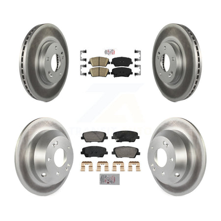Front Rear Ceramic Pads And Coated Disc Brake Rotors Kit For Hyundai Santa Fe Kia Sorento KGA-105754