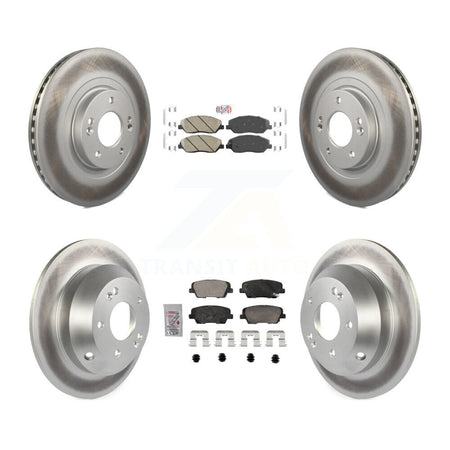 Front Rear Ceramic Pad Coated Disc Brake Rotor Kit For 2013-2016 Hyundai Santa Fe XL 3.3L KGA-105757