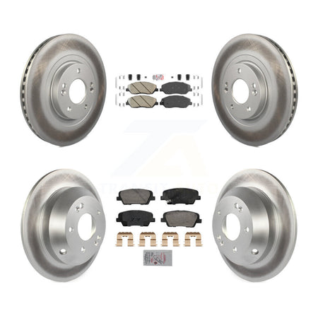 Front Rear Ceramic Pad Coated Disc Brake Rotor Kit For 2013-2016 Hyundai Santa Fe XL 3.3L KGA-105758