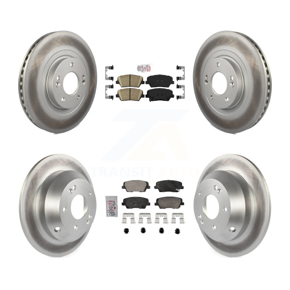 Front Rear Ceramic Pad Coated Disc Brake Rotor Kit For Hyundai Santa Fe Sport Kia Sorento KGA-105760