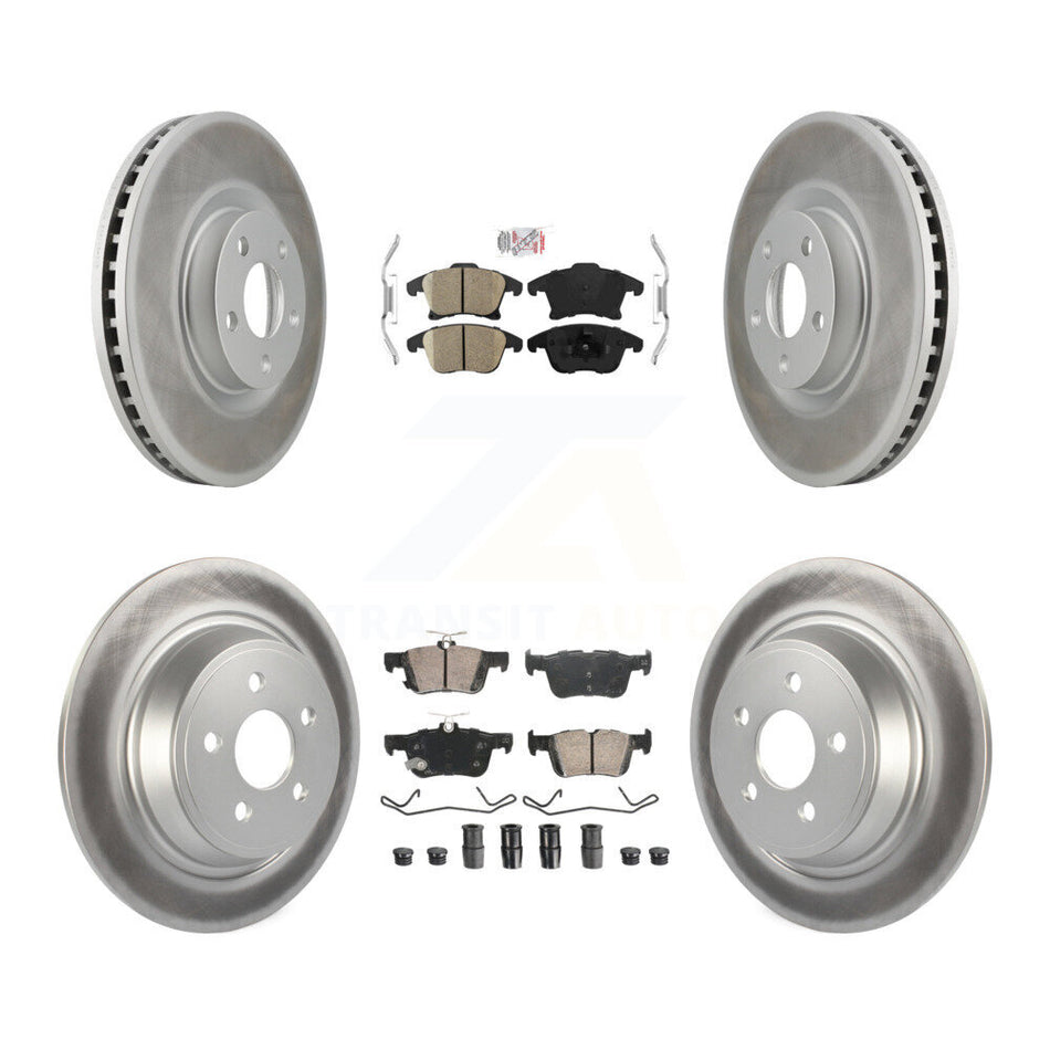 Front Rear Ceramic Pad Coated Brake Rotors Kit For 2019-2020 Ford Police Responder Hybrid KGA-105784