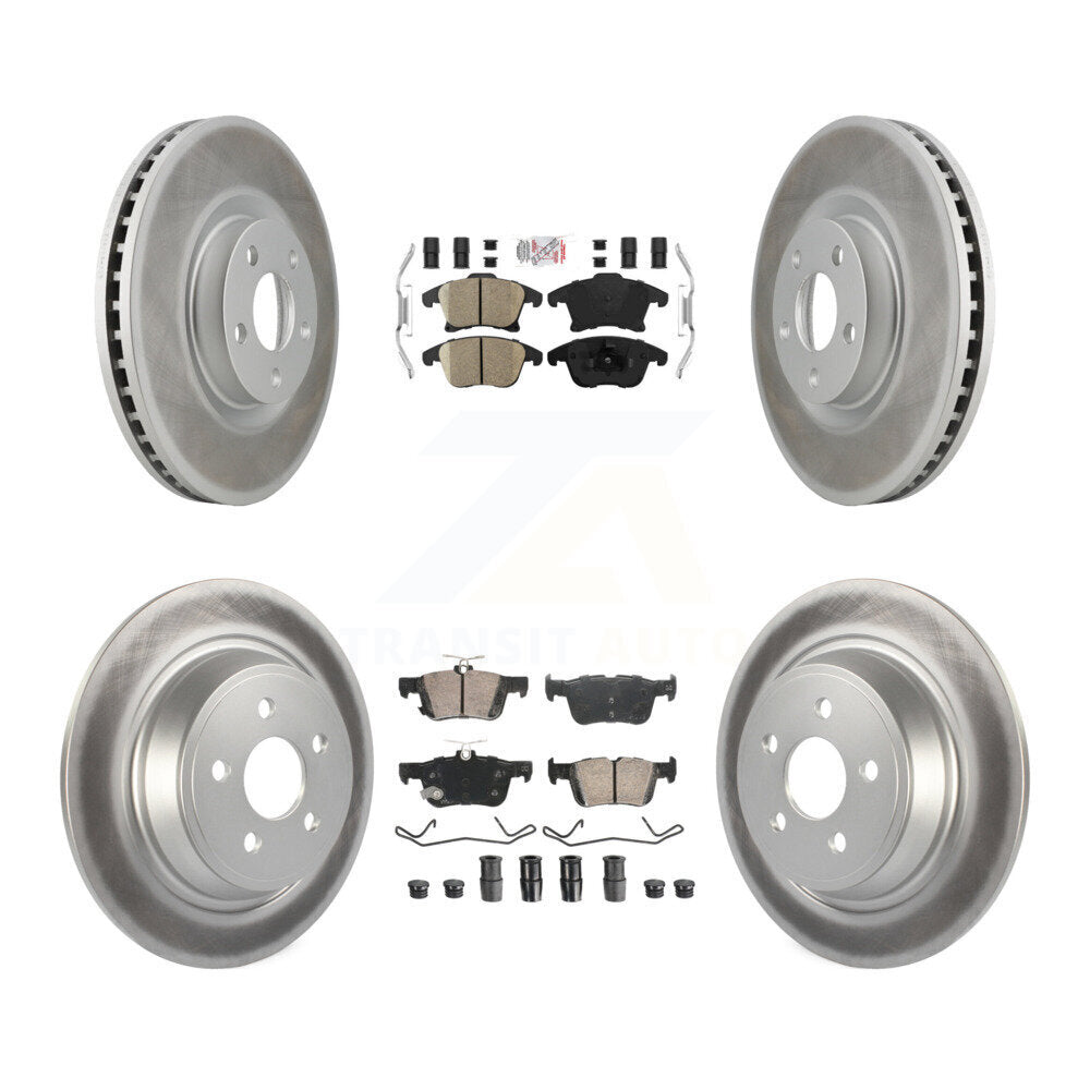 Front Rear Ceramic Pad Coated Brake Rotors Kit For 2019-2020 Ford Police Responder Hybrid KGA-105785