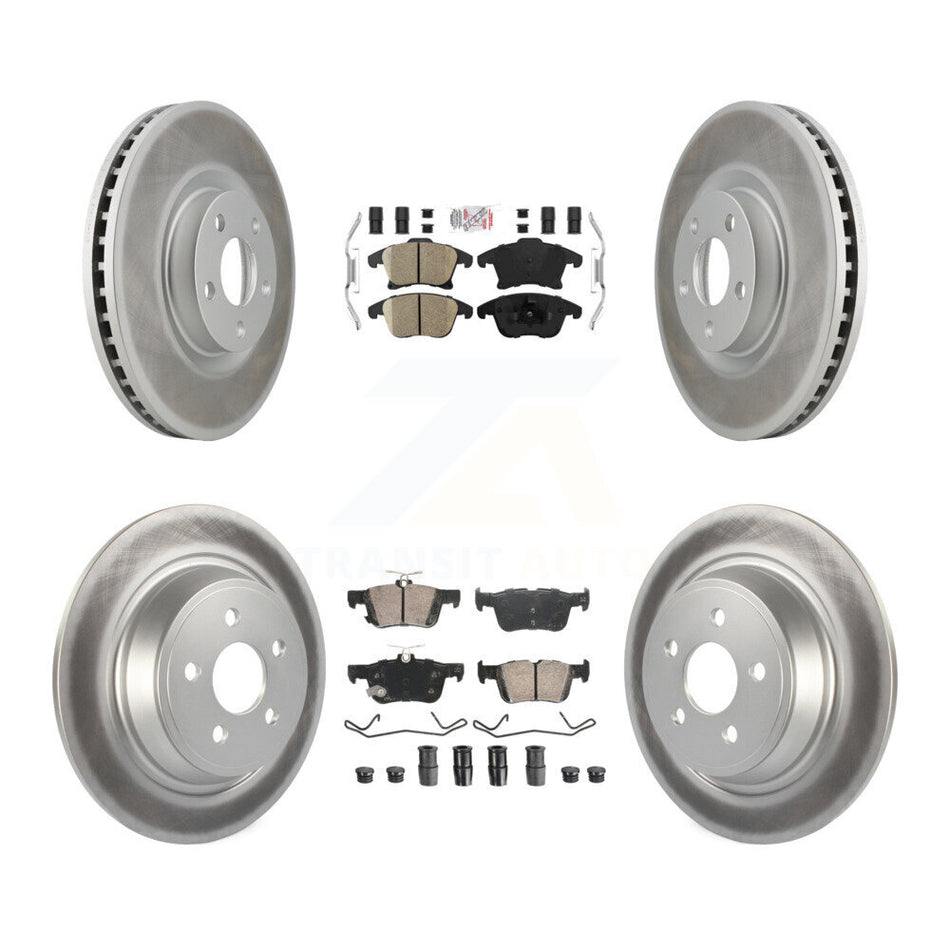 Front Rear Ceramic Pad Coated Brake Rotors Kit For 2019-2020 Ford Police Responder Hybrid KGA-105785