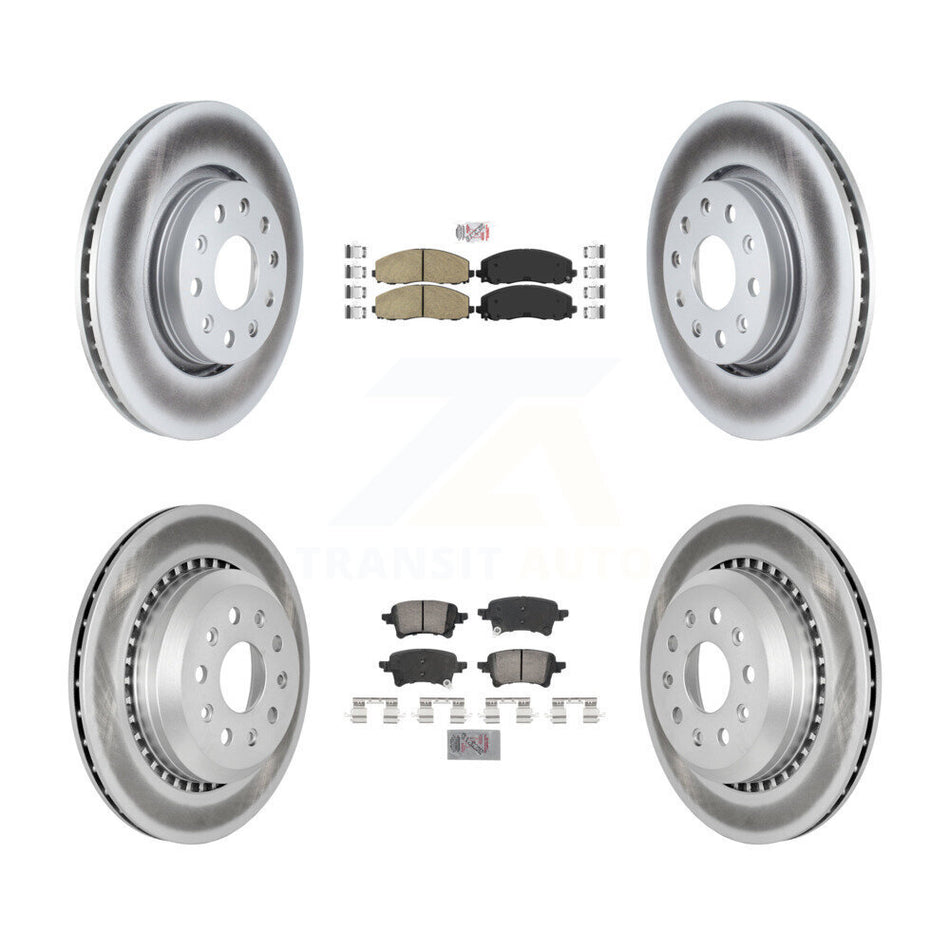 Front Rear Ceramic Pads And Coated Disc Brake Rotors Kit For 2020-2023 Jeep Gladiator KGA-105787