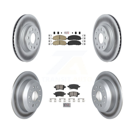 Front Rear Ceramic Pads And Coated Disc Brake Rotors Kit For Jeep Wrangler KGA-105789