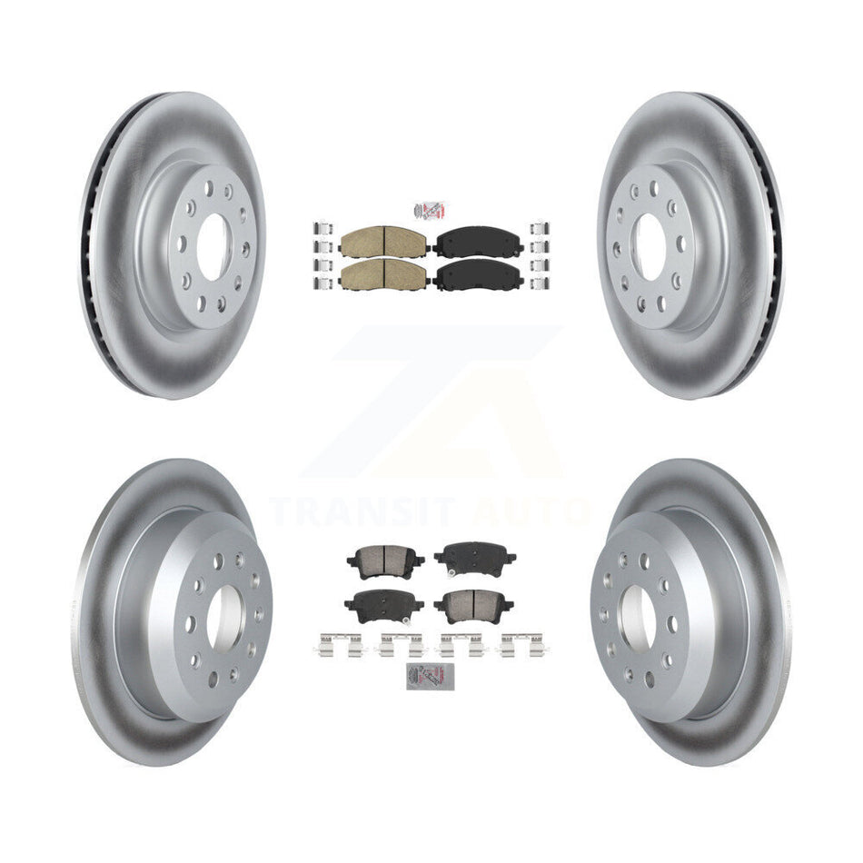 Front Rear Ceramic Pads And Coated Disc Brake Rotors Kit For Jeep Wrangler KGA-105790