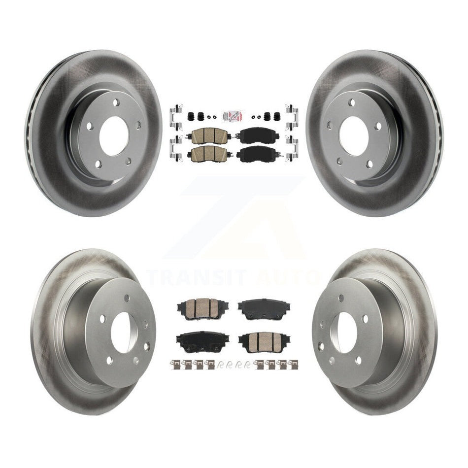 Front Rear Ceramic Pad Coated Brake Rotor Kit For Nissan Altima With Manual Parking KGA-105794