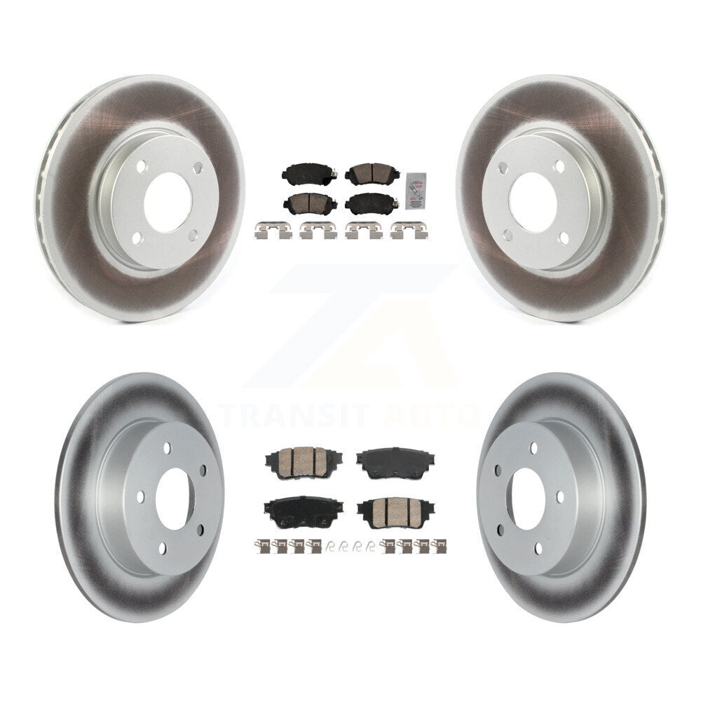 Front Rear Ceramic Pad Coat Disc Brake Rotor Kit For Nissan Kicks S with Drum rear brakes KGA-105796
