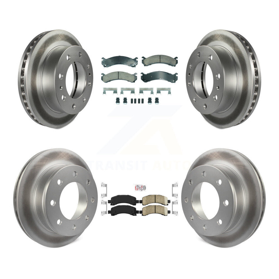 Front Rear Ceramic Pad Coated Disc Brake Rotors Kit For GMC Savana 2500 Chevrolet Express KGA-105797
