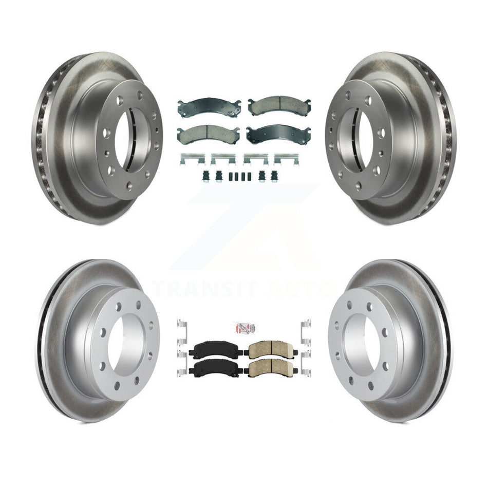 Front Rear Ceramic Pad Coated Disc Brake Rotors Kit For GMC Savana 2500 Chevrolet Express KGA-105798
